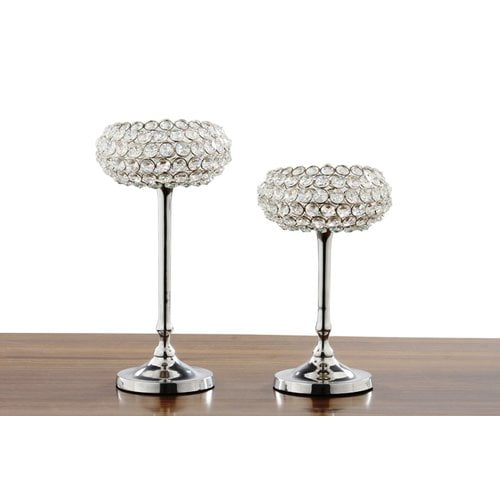 Fashion N You by Horizon Interseas 2 Piece Crystal Candle Holder Set