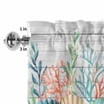 thumbnail image 2 of Valances for Windows Summer Ocean Life on Farm Wood Rod Pocket Short Curtain for Bathroom Living Room Bedroom Marine Shell Starfish Coral 1 Panel 54x18in, 2 of 9
