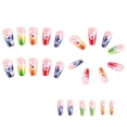 thumbnail image 5 of Medium color flower nail polish candy fake nail glitter wearable nail patch, 5 of 5