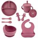 thumbnail image 2 of Juego de alimentación de bebé de silicona sin BPA, cuenco con ventosa, plato de comedor, taza de paja, cuchara, tenedores para niños, vajilla para bebés, platos para niños, 2 of 5
