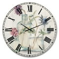 thumbnail image 1 of Designart 'Blossoms on Birch Cottage Bouquet II' Farmhouse wall clock, 1 of 4