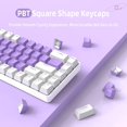 thumbnail image 2 of PBT Keycaps 104 Keys OEM Profile PBT Double Shot Keycap Set,ANSI US Layout for Mechanical Keyboard,Compatible with MX Switches Cherry/Gateron/Kailh/Akko Switch.(Retro White & Purple), 2 of 5