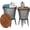 Galvanized, variant on YANGLI Farmhouse Accent Side Table, Rustic Antique Galvanized End Coffee/Cocktail Table, Storage Metal Bin with Round Wood Lid Set of 2, Black