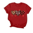 thumbnail image 4 of asdoklhq Plus Size Valentine Shirts for Women Fashionable Loose Casual Day Printed Round Neck Short Sleeved T-shirt Red S, 4 of 8