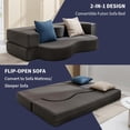 thumbnail image 4 of MUZZ Full Size Convertible Floor Sofa Bed, Foldable Futon Sofa Bed, Folding Sleeper Mattress, Leathaire Fabric Floor Couch Lounge Sleeper Bed for Small Spaces,Dark Grey, 4 of 6