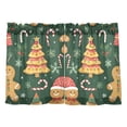 thumbnail image 7 of Yayeee Kitchen Curtains Tier Pair Light Filtering 27"x36" Rod Pocket Short Cafe Window Panel, Beige Christmas Gingerbread, 7 of 7