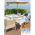 thumbnail image 4 of Navy Blue Eucalyptus Leaves Outdoor Tablecloth - 60x102 Inch Rectangle Dining Table Cover, Retro Country Leaf Botanical Waterproof Outdoor Table Cloth with Umbrella Hole & Zipper for Picnic/Patio, 4 of 7