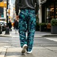 thumbnail image 7 of UDAUDU Mens Cargo Pants Fall Lightweight Stretch Drawstring Trouser Outdoor Trendy Joggers with Pockets Royal Blue L, 7 of 7