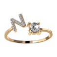 thumbnail image 1 of Anillo de acero de titanio con incrustaciones de letras, joyería de diamantes para mujer, conjunto de joyería de verano, 1 of 6