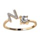 thumbnail image 1 of Anillo de acero de titanio con incrustaciones de letras, joyería de diamantes para mujer, conjunto de joyería de verano, 1 of 6