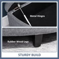 thumbnail image 5 of HOMCOM Half Moon Storage Ottoman, Upholstered Button Tufted Storage Bench with Lift Lid and Wood Legs, for Living Room, Entryway, Gray, 5 of 9