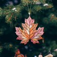 thumbnail image 5 of Stained Glass Acrylic Maple Leaf Hanging Ornament, Fall Window Suncatcher, Harvest Halloween Home Porch Decor, 5 of 6