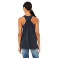 thumbnail image 2 of Bella Ladies Flowy Racerback Tank, L, Heather Navy, 2 of 3
