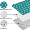 thumbnail image 5 of Teal Geometric Quatrefoil Pattern Bathroom Rugs Sets 3 Piece,Toilet Cover Set,Absorbent Non Slip Bathroom Mats Sets with U-Shaped Contour Rug Toilet Rug Set, 5 of 5
