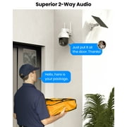 AOSU Solar Security Camera Wireless WiFi, 2K Outdoor Camera for home security,Auto Tracking ,Smart Siren Spotlights, works with Alexa/Google Assistant