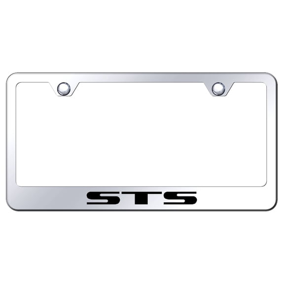 Cadilac STS Laser Etched Logo Stainless Steel License Plate Frame (Chrome)