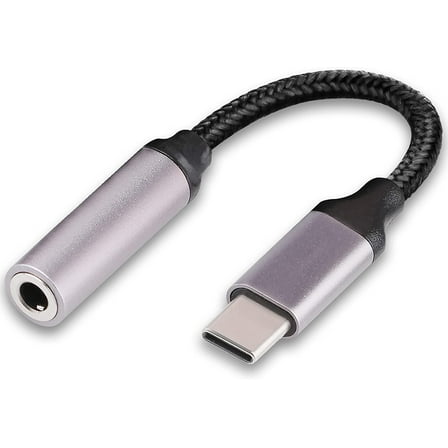 Type C to 3.5mm Headphone Jack Adapter, USB C Male to Female Aux Audio Cable Compatible with Google Pixel, Samsung Galaxy, Light Purple