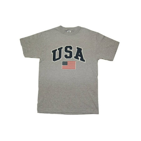 USA Soccer Futbol Cotton T-Shirt - Gray, L