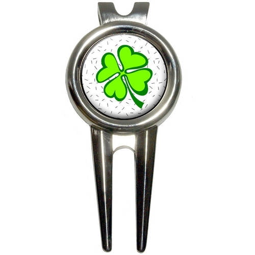 Lots of Luck/Lucky Irish Four Leaf Clover Golf Divot Repair Tool and