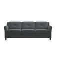 thumbnail image 3 of Hawthorne Collections Rolled Arm Contemporary Microfiber/Wood Sofa in Dark Gray, 3 of 12