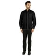 thumbnail image 2 of Bestman Solid Long Sleeve Shirt For Mens Front Double Button Placket Chinese Collar Shirt, 2 of 7