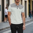 thumbnail image 3 of Klisyaur Mens Color Block Shirts Collared Casual Fashion Comfortable Breathable Summer Business Tops with Button, 3 of 5