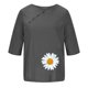 thumbnail image 3 of Blusas de Manga Corta para las Mujeres Impresas Cuello Redondo Camiseta Casual, Blusa de Algodón de Imitación para las Mujeres, 3 of 4