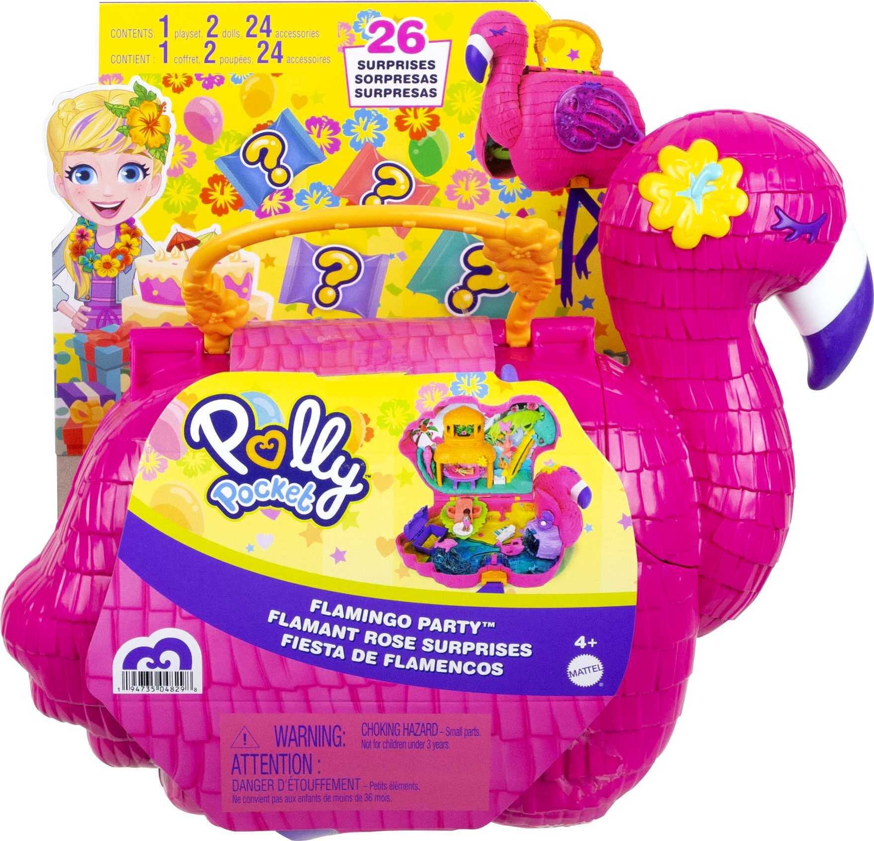 Polly Pocket Unicorn Party Large Compact Playset with Micro Polly
