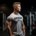 thumbnail image 3 of Gift Set for Men – American Workout Gym Shirt with Spartan Warrior Pendant, Mens Gym T-Shirt, Fitness Gift, Motivational Gym Wear, Heather Grey, Small, 3 of 6