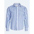 thumbnail image 5 of Free Assembly Men's Striped Linen Blend Button Front Shirt with Long Sleeves, Sizes XS-3XL, 5 of 6