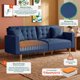 thumbnail image 2 of Sofá Cama Makora Maxim Azul Lino 3 Posiciones con Soft Foam Reclinable, 2 of 9
