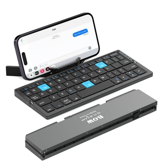 SIKAI CASE Foldable Bluetooth Keyboard with Magnetic Stand,Mini Keyboard for Tablet,Phones.Travel(Black）