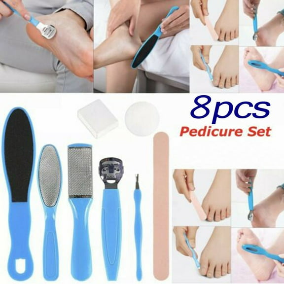 Pedicure Set 8 Piece Foot Care Kit with Callus Shaver,Cuticle Remover,Stainless Steel Files & Nail Tools for Women Home Spa Manicure & Pedicure