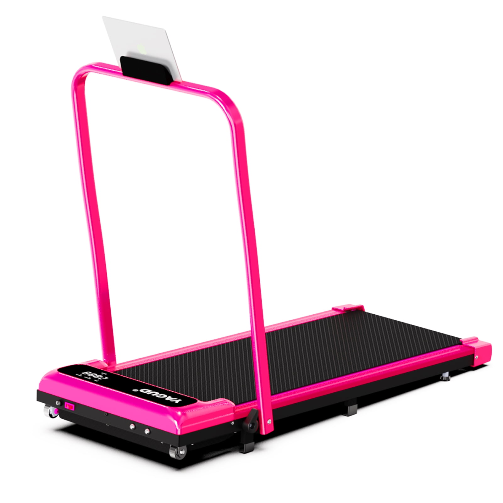 Yagud Walking Pad Treadmill with Handle Bar and Adjustable Incline, 3.8HP Portable Electric Treadmills with Wheels for Home, Home Treadmills with Incline, 0.5-3.8MPH, Bright Red