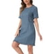 thumbnail image 4 of Vestido de Tweed para Mujer INSPIRE CHIC con Cuello Redondo, Mangas Cortas, Elegante, Largo hasta la Rodilla, Talla L, Azul, 4 of 6