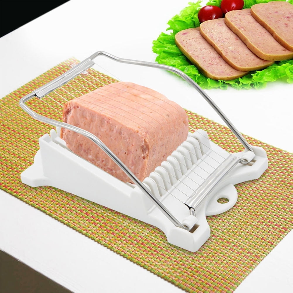 Stainless Steel Canned Meat Slicer Kitchen Pragmatic Tomato Cheese Boiled Egg Spam Cutting Tools for Daily use Blue Luncheon Meat Cutter 
