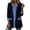 Navy, variant on Women's Mid Length Suit Style Casual Jacket, Loose Fit Everyday Outerwear