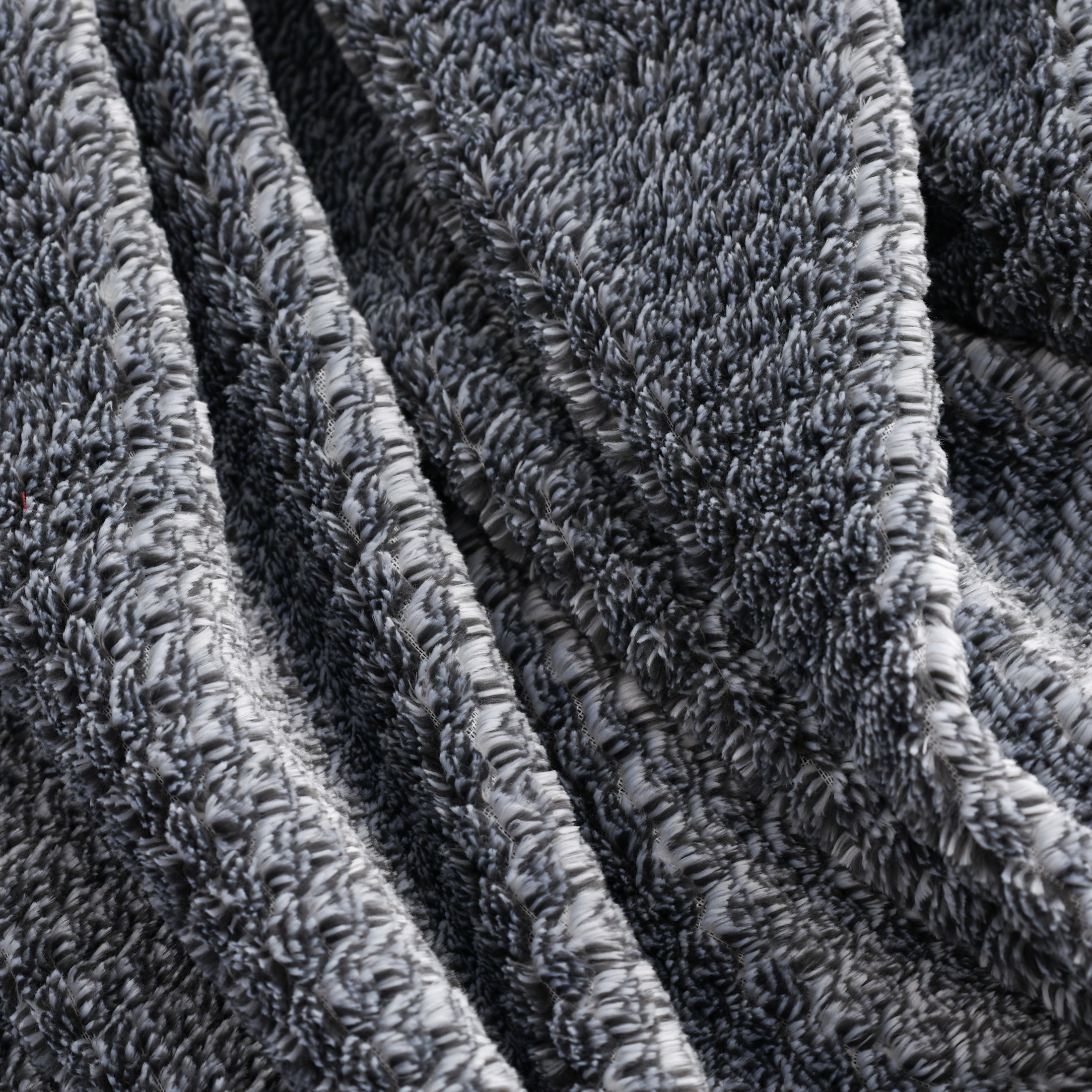 EcoThread Soft Plush Textured Heathered Throw Blanket, 50" x 70", Grey photo 4