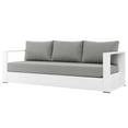 thumbnail image 6 of Lounge Sectional Sofa Chair Table Set, White Gray Grey, Aluminum, Metal, Fabric, Modern Contemporary, Outdoor Patio Balcony Cafe Bistro Garden Furniture Hotel Hospitality, 6 of 9