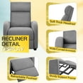 thumbnail image 4 of Homall Fabric Recliner Chair Adjustable Modern Home Theater Seating Single Recliner Sofa Living Room Armrest Chair With Thick Cushion, 4 of 7