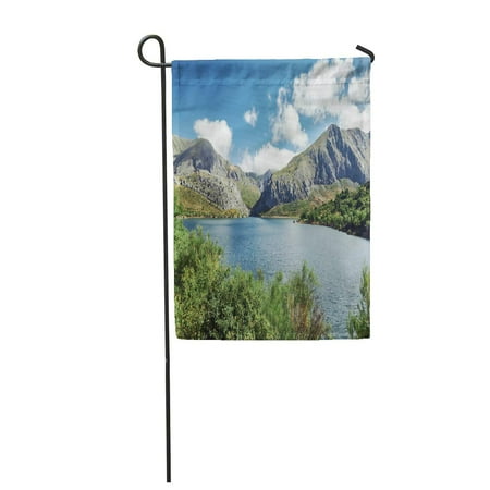 Luna Garden Furniture LADDKE Mountains and Lake Summer Landscape of Barrios De Luna Reservoir Garden Flag Decorative Flag House Banner 28x40 inch ()