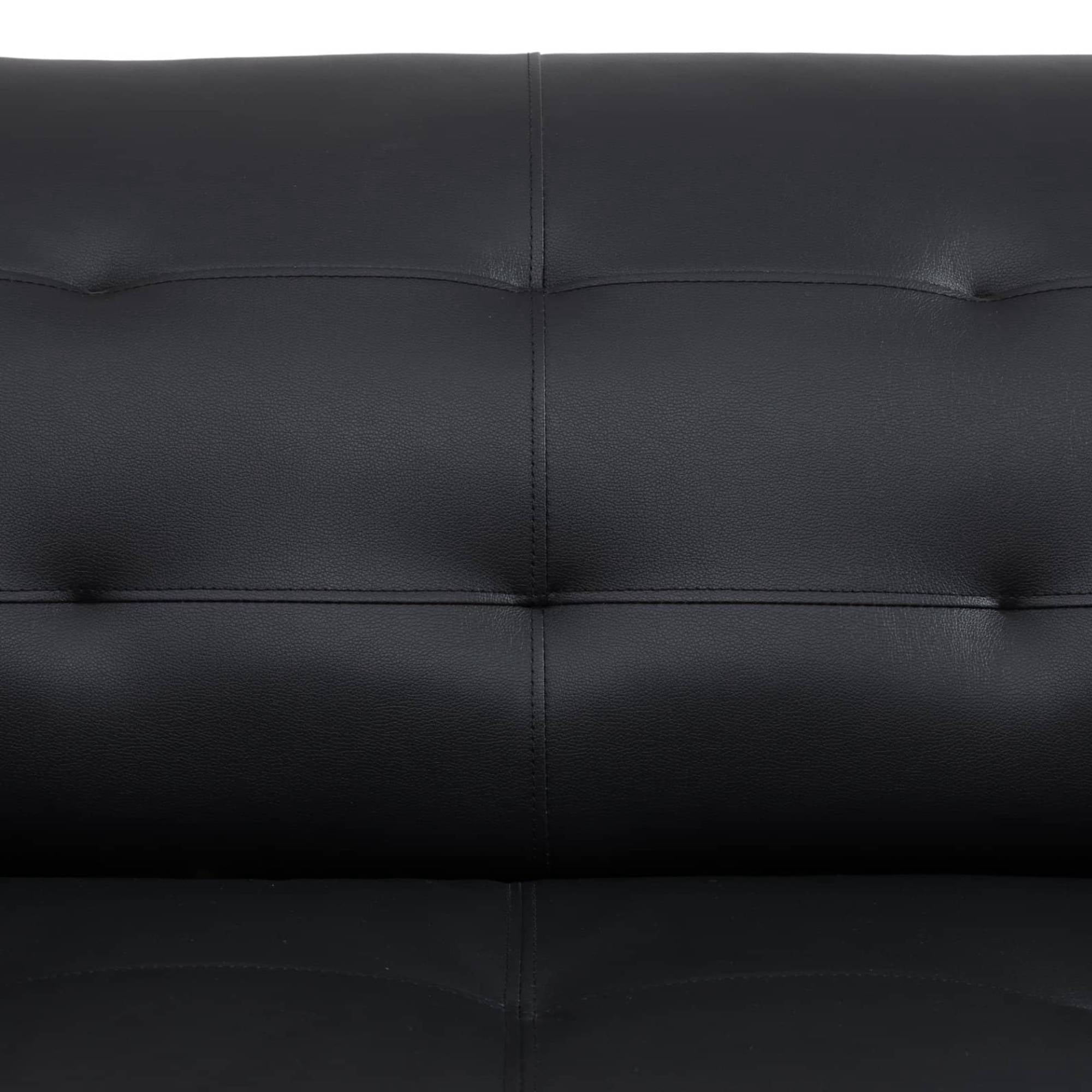 Trumanpick Leather Loveseat Sofa Chair, Modern 2 Seater Comfy Sofa Couch for Living Room, Black and White