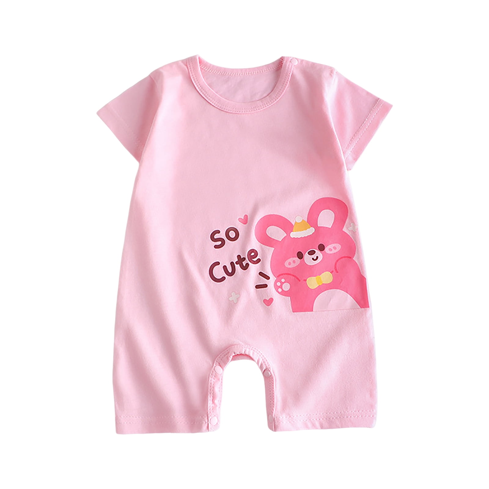 Karoyedx Baby Boys Clothes Summer Newborn Baby Boy Clothes Outfits Infant Cotton Animal Romper Cute Jumpsuit Pink Size,0-3 Months