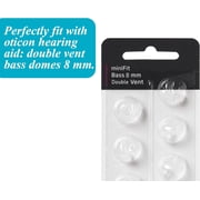 KOKCOOL Replacement Hearing Aid Domes Compatible with Oticon Minifit, Double Vent Bass Domes 8 mm, 3 Packs