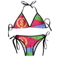thumbnail image 2 of Women Bikini Set Bra Halter Thong Swimsuit Beachwear Bathing Eritrea Flag, 2 of 4