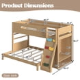 thumbnail image 2 of Harper & Bright Designs House Bunk Bed Twin XL over Queen with Storage Shelves and Wardrobe, Wood Floor Bunk Bed Frame with Ladders and Slides for Boys Girls, White, 2 of 14