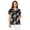 Black Cute Rabbit, variant on Cute Frog Women Scrub Tops Size 4XL Short Sleeve Comfortable Fashion Scrubs Women's V-Neck Flex Easy Care Fabric