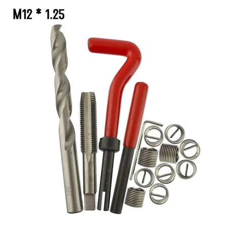 15Pcs Metric Thread Repair Insert Kit M5 M6 M8 M10 M12 M14 Helicoil Car Pro Coil Tool M12 *