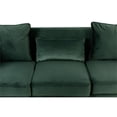 thumbnail image 3 of Lilola Home Bayberry Collection Velvet Sofa with 3 Throw Pillows, Green, 3 of 9