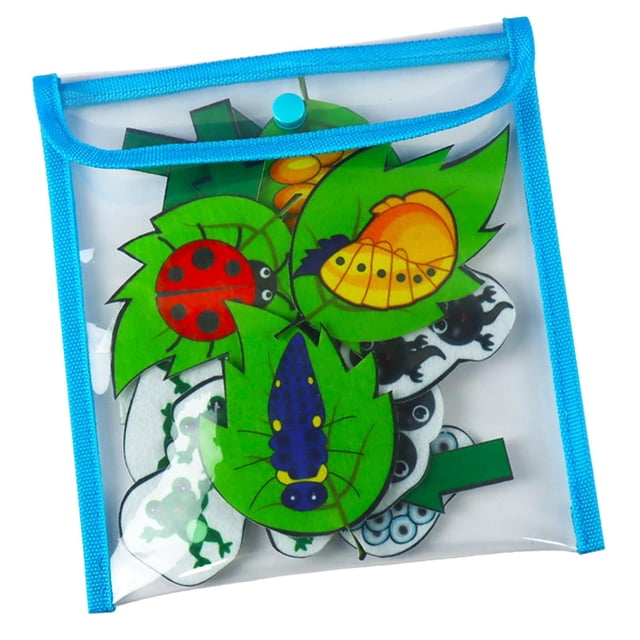 Tablero plegable de fieltro y franela, juguete educativo de ciencias para niños, para el aprendizaje y la comunicación. Azul